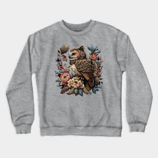 Cute Floral Owl Crewneck Sweatshirt